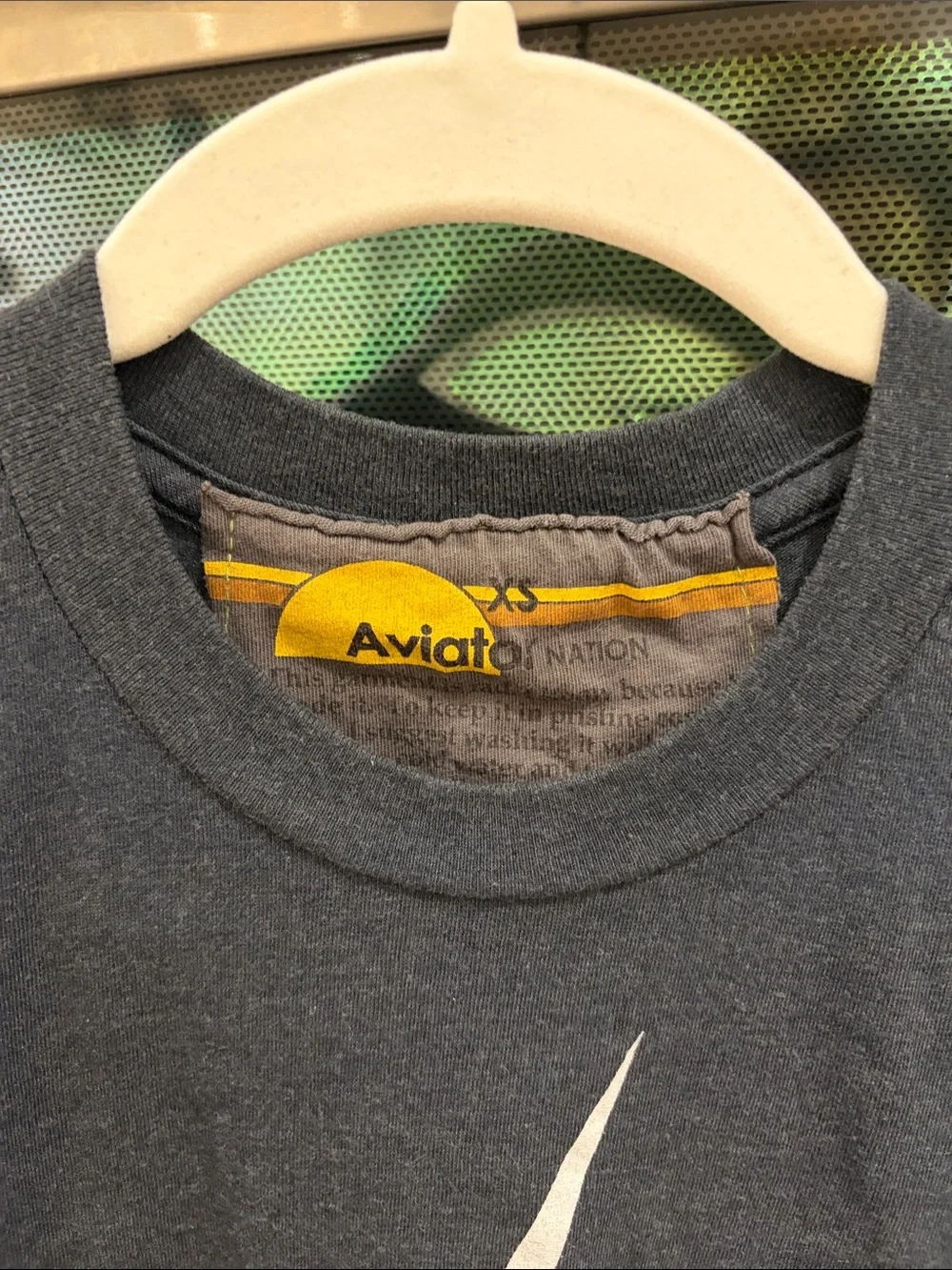 Aviator Nation Dark Grey Tee with White Lightning Bolt (T-shirt) - Picture 3 of 3